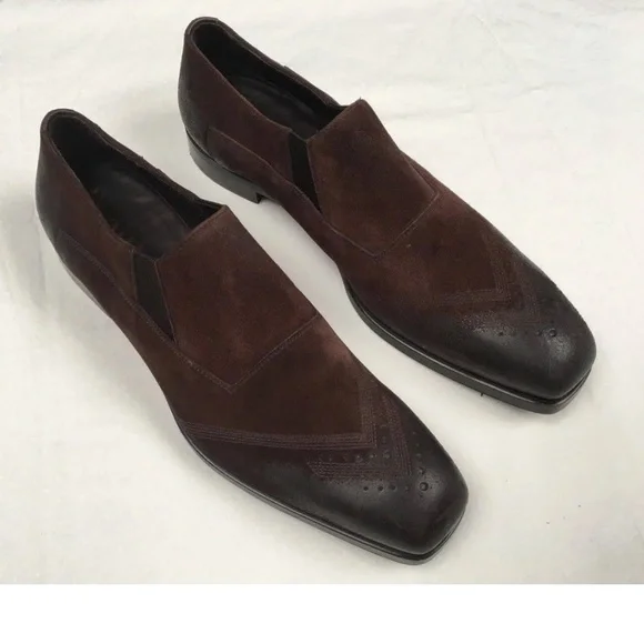 Prada Brown Loafers Distressed Prada Milano Loafers Brown Distressed Made In ?? Sz 7.5uk  main image 2